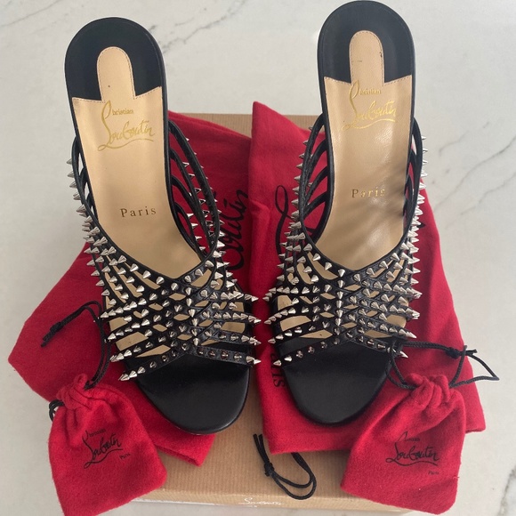 Christian Louboutin Shoes - Christian Louboutin Martha Spike 100 Leather Mules